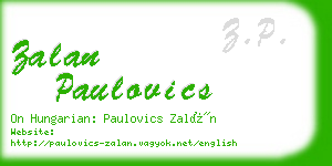 zalan paulovics business card